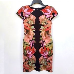 LONDON Times Sheath Dress Figure Flattering Large Floral print Size 6P -…